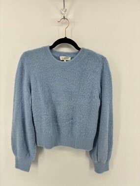 Wayf Light Blue Fuzzy Crewneck Sweater